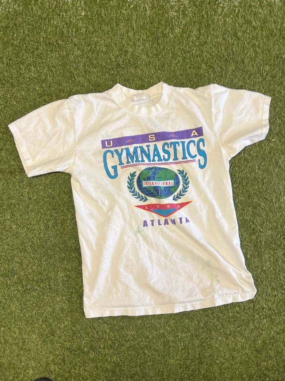 Vintage Reebok 1996 Atlanta Olympics USA Gymnastics T-Shirt Size Medium